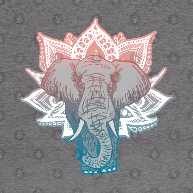 Lotus Elephant Mandala by julieerindesigns